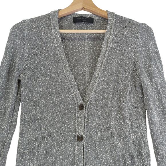 Rag & Bone Norfolk Cardigan Slate Gray Button Front Sweater Women's Size Small - Picture 3 of 10